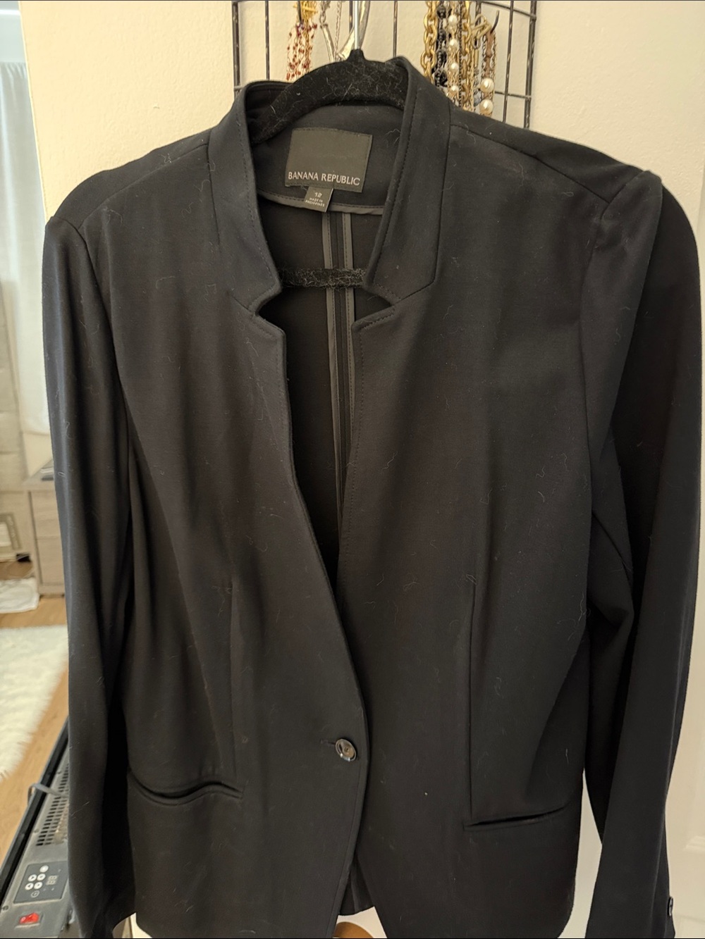 Banana Republic Black Open-Neck Single-Button Blazer